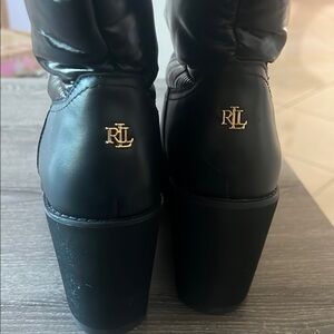 Ralph Lauren Black Wedge Winter Boots